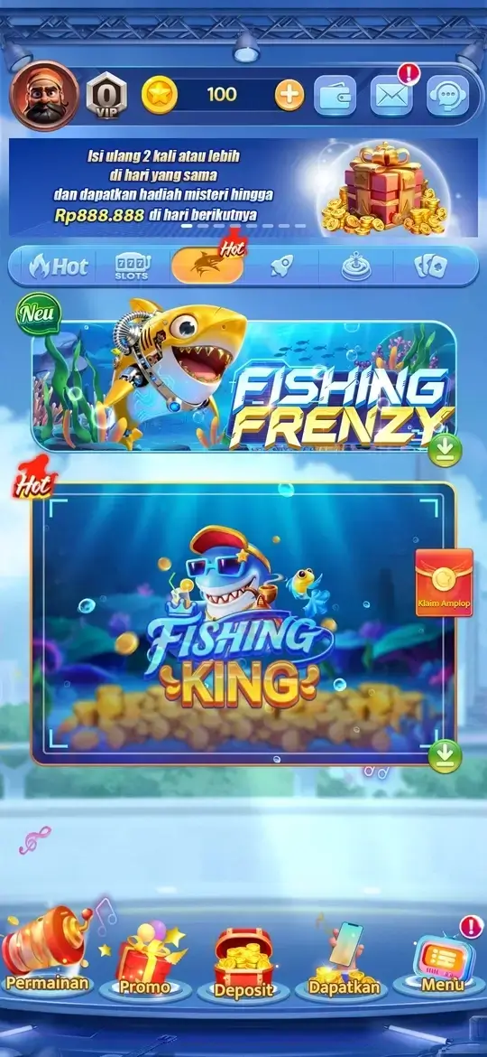 68IDN APK - Tampilan utama fishing game
