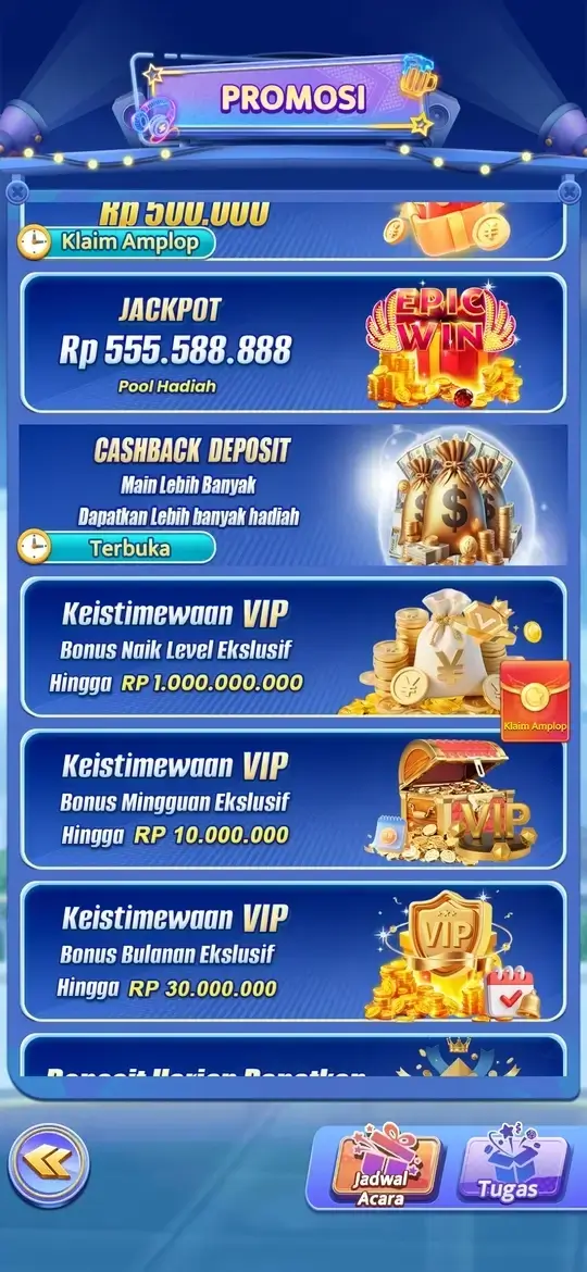 68IDN APK - Halaman promosi dan jackpot